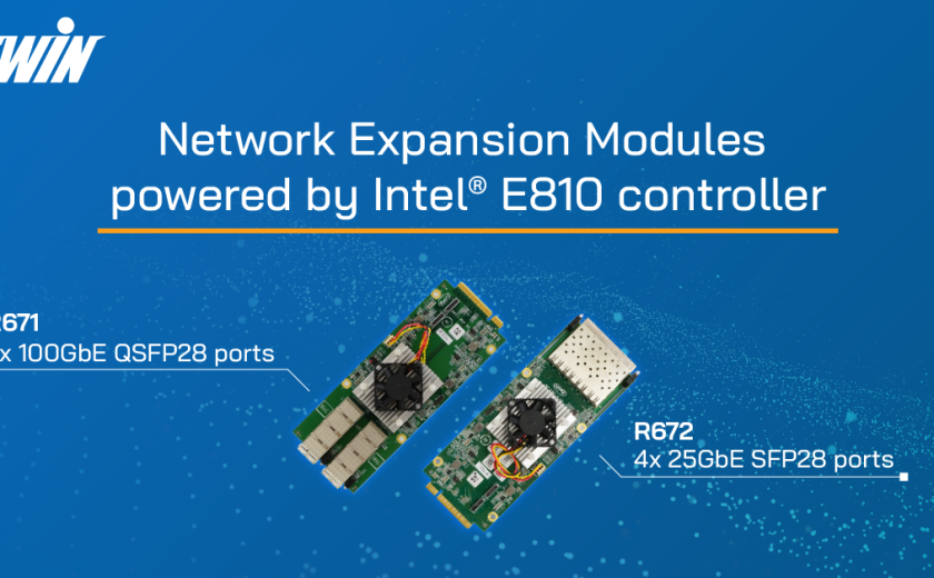 AEWIN 推出 R671 和 R672 網路擴展模組，搭載 Intel E810 控制器