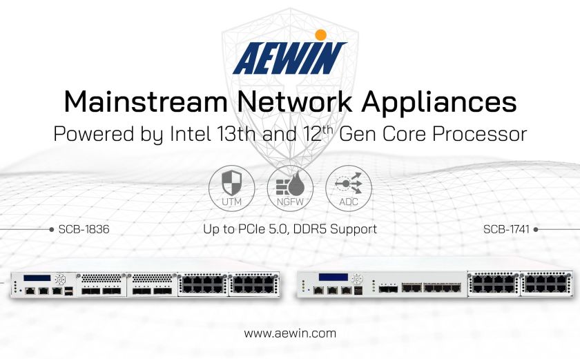 AEWIN 主流網絡設備，搭載 Intel 第 13 代和第 12 代 Core 處理器 - SCB-1836 和 SCB-1741