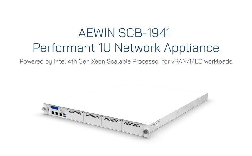 SCB-1941 高效能 1U 網路設備，搭載 Intel 第四代 Xeon 可擴展處理器，適用於 vRAN/MEC 工作負載