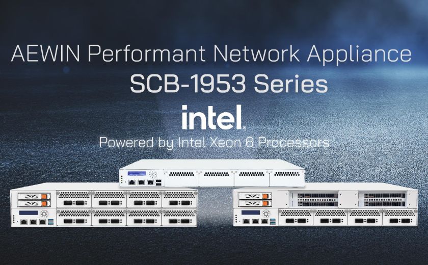 AEWIN 高效能網路設備，SCB-1953 系列，搭載 Intel Xeon 6 處理器
